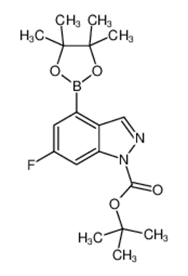 Picture of tert-butyl 6-fluoro-4-(4,4,5,5-tetramethyl-1,3,2-dioxaborolan-2-yl)indazole-1-carboxylate