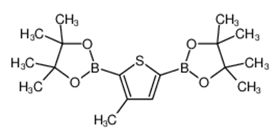 Picture of 4,4,5,5-tetramethyl-2-[3-methyl-5-(4,4,5,5-tetramethyl-1,3,2-dioxaborolan-2-yl)thiophen-2-yl]-1,3,2-dioxaborolane