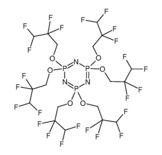 Imagem de 2,2,4,4,6,6-hexakis(2,2,3,3-tetrafluoropropoxy)-1,3,5-triaza-2λ<sup>5</sup>,4λ<sup>5</sup>,6λ<sup>5</sup>-triphosphacyclohexa-1,3,5-triene