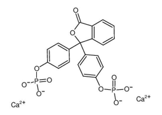 Picture of dicalcium,[4-[3-oxo-1-(4-phosphonatooxyphenyl)-2-benzofuran-1-yl]phenyl] phosphate