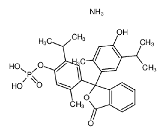 Picture of diazanium,[4-[1-(4-hydroxy-2-methyl-5-propan-2-ylphenyl)-3-oxo-2-benzofuran-1-yl]-5-methyl-2-propan-2-ylphenyl] phosphate