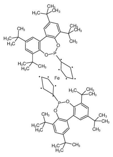 Picture of 1,1'-BIS[2,4,8,10-TETRAKIS(1,1-DIMETHYLETHYL)DIBENZO[D,F][1,3,2]DIOXAPHOSPHEPIN-6-YL]FERROCENE