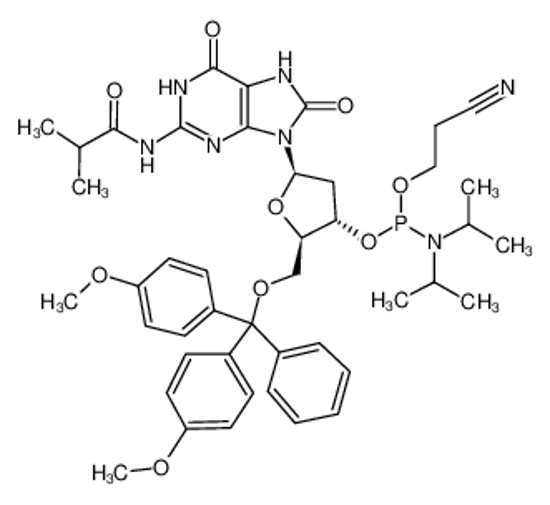 Picture of 5'-O-(4,4'-DIMETHOXYTRITYL)-N2-ISOBUTYRYL-8-OXO-2'-DEOXYGUANOSINE, 3'-[(2-CYANOETHYL)-(N,N-DIISOPROPYL)]PHOSPHORAMIDITE