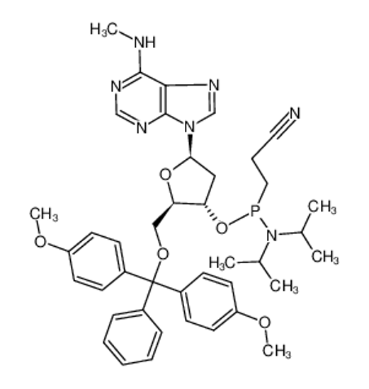 Picture of 5'-O-(4,4'-DIMETHOXYTRITYL)-N6-METHYL-2'-DEOXYADENOSINE, 3'-[(2-CYANOETHYL)-(N,N-DIISOPROPYL)]PHOSPHORAMIDITE