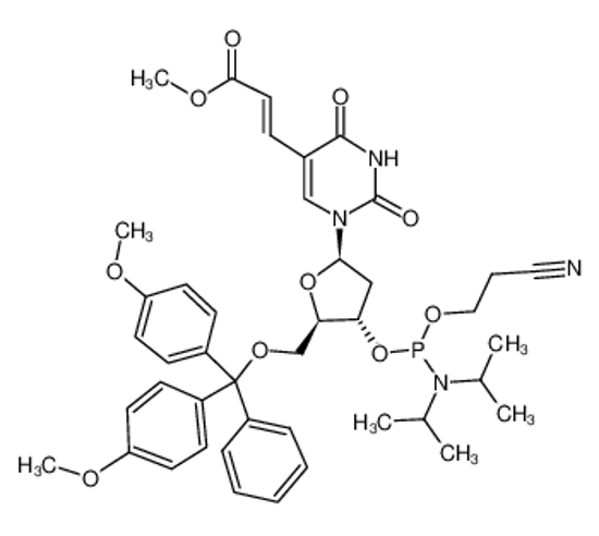 Picture of 5-(E-2-CARBOMETHOXYVINYL)-5'-O-(4,4'-DIMETHOXYTRITYL)-2'-DEOXYURIDINE, 3'-[(2-CYANOETHYL)-(N,N-DIISOPROPYL)]PHOSPHORAMIDITE
