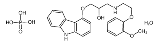 Picture of 1-(9H-carbazol-4-yloxy)-3-[2-(2-methoxyphenoxy)ethylamino]propan-2-ol,phosphoric acid,hydrate