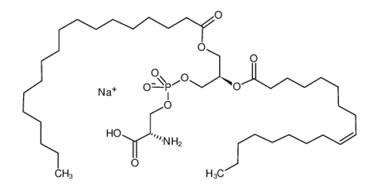 Picture of sodium,(2S)-2-azaniumyl-3-[[(2R)-3-octadecanoyloxy-2-[(Z)-octadec-9-enoyl]oxypropoxy]-oxidophosphoryl]oxypropanoate