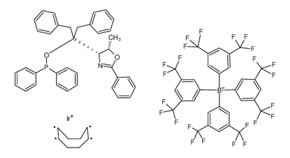 Picture of ((4S,5S)-(+)-O-[1-BENZYL-1-(5-METHYL-2-PHENYL-4,5-DIHYDRO-OXAZOL-4-YL)-2-PHENYLETHYL]-DIPHENYL-PHOSPHINITE)(1,5-COD)IRIDIUM (I) TETRAKIS(3,5-BIS(TRIFLUOROMETHYL)PHENYLBORATE