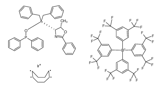 Picture of ((4S,5S)-(+)-O-[1-BENZYL-1-(5-METHYL-2-PHENYL-4,5-DIHYDRO-OXAZOL-4-YL)-2-PHENYLETHYL]-DIPHENYL-PHOSPHINITE)(1,5-COD)IRIDIUM (I) TETRAKIS(3,5-BIS(TRIFLUOROMETHYL)PHENYLBORATE