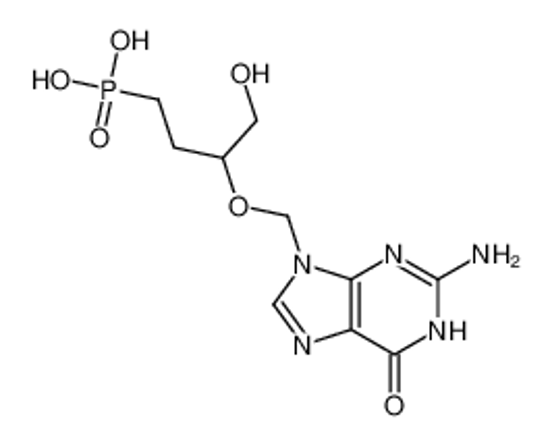 Изображение (3-((2-amino-1,6-dihydro-6-oxo-9H-purin-9-yl)methoxy)-4-hydroxybutyl)phosphonic acid