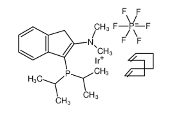 Picture of (1Z,5Z)-cycloocta-1,5-diene,3-di(propan-2-yl)phosphanyl-N,N-dimethyl-1H-inden-2-amine,iridium,hexafluorophosphate
