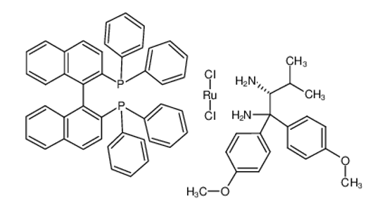 Picture of (2R)-1,1-bis(4-methoxyphenyl)-3-methylbutane-1,2-diamine,dichlororuthenium,[1-(2-diphenylphosphanylnaphthalen-1-yl)naphthalen-2-yl]-diphenylphosphane