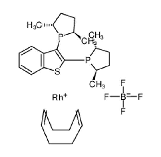 Picture of 2,3-bis[(2R,5R)-2,5-dimethylphospholan-1-yl]-1-benzothiophene,(1Z,5Z)-cycloocta-1,5-diene,rhodium,tetrafluoroborate