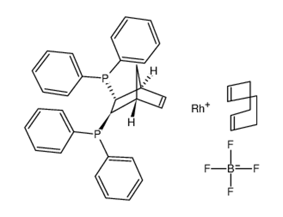 Изображение (2R,3R)-(-)-2,3-Bis(diphenylphosphino)bicyclo[2.2.1]hept-5-ene(1,5-cyclooctadiene)rhodium(I) tetrafluoroborate, min. 97% (R,R)-NORPHOS-Rh