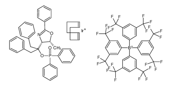 Imagem de ((4R,5R)-(+)-O-[1-Benzyl-1-(5-methyl-2-phenyl-4,5-dihydrooxazol-4-yl)-2-phenylethyl] (diphenylphosphinite)(1,5-COD)iridium(I) tetrakis(3,5-bis(trifluoromethyl)phenylborate, min. 97% (R,R)-[COD]Ir[Ph2P
