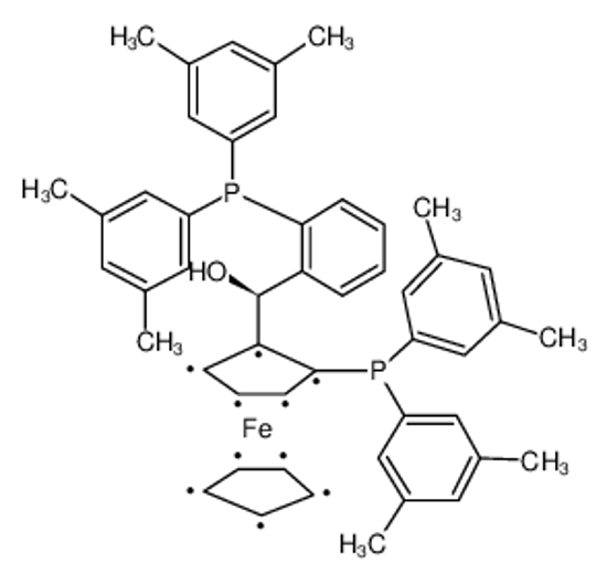 Изображение (R)-[2-bis(3,5-dimethylphenyl)phosphanylcyclopentyl]-[2-bis(3,5-dimethylphenyl)phosphanylphenyl]methanol,cyclopentane,iron