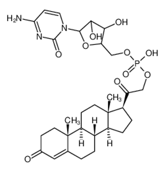 Picture of [5-(4-amino-2-oxopyrimidin-1-yl)-3,4-dihydroxyoxolan-2-yl]methyl [2-[(8S,9S,10R,13S,14S,17S)-10,13-dimethyl-3-oxo-1,2,6,7,8,9,11,12,14,15,16,17-dodecahydrocyclopenta[a]phenanthren-17-yl]-2-oxoethyl] hydrogen phosphate