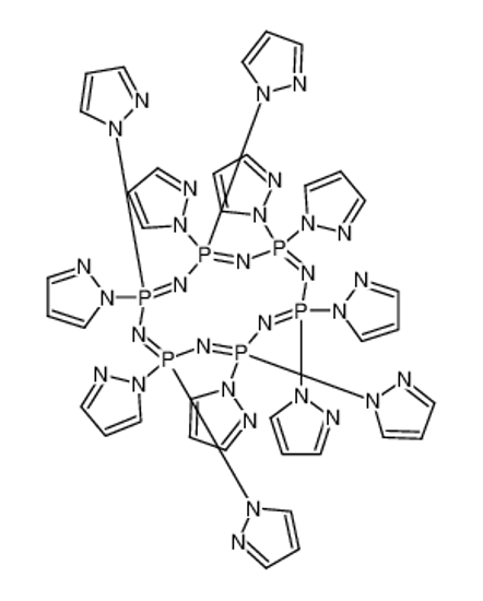 Picture of 2,2,4,4,6,6,8,8,10,10,12,12-dodeca(pyrazol-1-yl)-1,3,5,7,9,11-hexaza-2λ<sup>5</sup>,4λ<sup>5</sup>,6λ<sup>5</sup>,8λ<sup>5</sup>,10λ<sup>5</sup>,12λ<sup>5</sup>-hexaphosphacyclododeca-1,3,5,7,9,11-hexaene