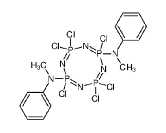 Picture of 2,4,4,6,8,8-hexachloro-2-N,6-N-dimethyl-2-N,6-N-diphenyl-1,3,5,7-tetraza-2λ<sup>5</sup>,4λ<sup>5</sup>,6λ<sup>5</sup>,8λ<sup>5</sup>-tetraphosphacycloocta-1,3,5,7-tetraene-2,6-diamine