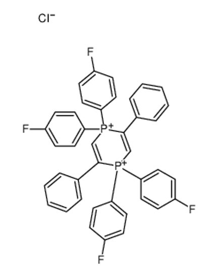Picture of 1,1,4,4-tetrakis(4-fluorophenyl)-2,5-diphenyl-1,4-diphosphinine-1,4-diium,chloride