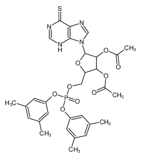 Picture of [4-acetyloxy-2-[bis(3,5-dimethylphenoxy)phosphoryloxymethyl]-5-(6-sulfanylidene-3H-purin-9-yl)oxolan-3-yl] acetate