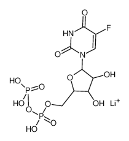 Picture of lithium,[5-(5-fluoro-2,4-dioxopyrimidin-1-yl)-3,4-dihydroxyoxolan-2-yl]methyl phosphono hydrogen phosphate