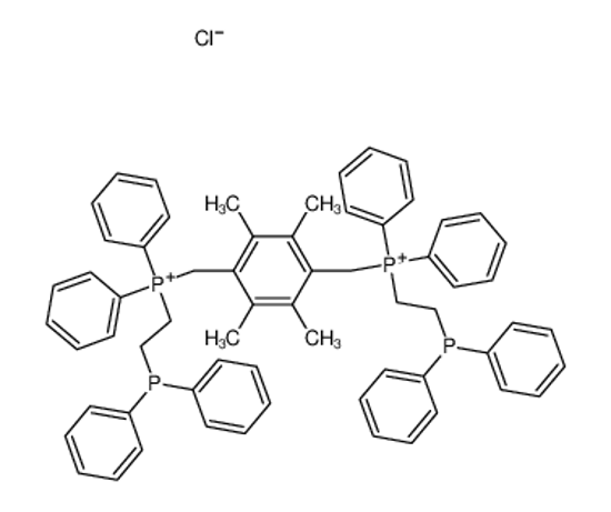 Picture of 2-diphenylphosphanylethyl-[[4-[[2-diphenylphosphanylethyl(diphenyl)phosphaniumyl]methyl]-2,3,5,6-tetramethylphenyl]methyl]-diphenylphosphanium,chloride