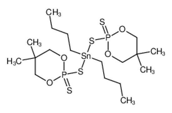 Picture of dibutyl-bis[(5,5-dimethyl-2-sulfanylidene-1,3,2λ<sup>5</sup>-dioxaphosphinan-2-yl)sulfanyl]stannane