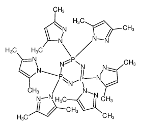 Изображение 2,2,4,4,6,6-hexakis(3,5-dimethylpyrazol-1-yl)-1,3,5-triaza-2λ<sup>5</sup>,4λ<sup>5</sup>,6λ<sup>5</sup>-triphosphacyclohexa-1,3,5-triene