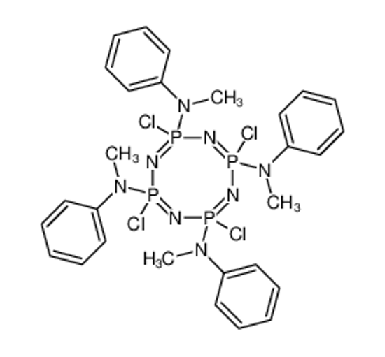 Picture of 2,4,6,8-tetrachloro-2-N,4-N,6-N,8-N-tetramethyl-2-N,4-N,6-N,8-N-tetraphenyl-1,3,5,7-tetraza-2λ<sup>5</sup>,4λ<sup>5</sup>,6λ<sup>5</sup>,8λ<sup>5</sup>-tetraphosphacycloocta-1,3,5,7-tetraene-2,4,6,8-tetramine