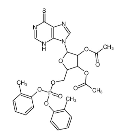 Изображение [4-acetyloxy-2-[bis(2-methylphenoxy)phosphoryloxymethyl]-5-(6-sulfanylidene-3H-purin-9-yl)oxolan-3-yl] acetate