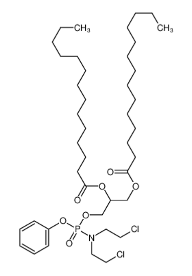 Picture of [3-[bis(2-chloroethyl)amino-phenoxyphosphoryl]oxy-2-tetradecanoyloxypropyl] tetradecanoate