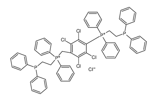 Picture of Phosphonium, [(2,3,5,6-tetrachloro-1,4-phenylene)bis(methylene)]bis[[2-(diphenylphosphino)ethyl]diphenyl-, dichloride