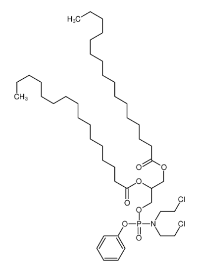 Picture of [3-[bis(2-chloroethyl)amino-phenoxyphosphoryl]oxy-2-hexadecanoyloxypropyl] hexadecanoate