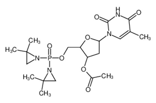 Picture of [2-[bis(2,2-dimethylaziridin-1-yl)phosphoryloxymethyl]-5-(5-methyl-2,4-dioxopyrimidin-1-yl)oxolan-3-yl] acetate