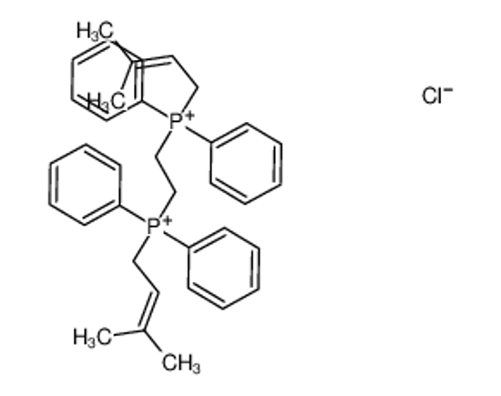 Picture of 3-methylbut-2-enyl-[2-[3-methylbut-2-enyl(diphenyl)phosphaniumyl]ethyl]-diphenylphosphanium,chloride