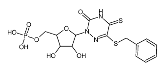 Изображение [5-(6-benzylsulfanyl-3-oxo-5-sulfanylidene-1,2,4-triazin-2-yl)-3,4-dihydroxyoxolan-2-yl]methyl dihydrogen phosphate