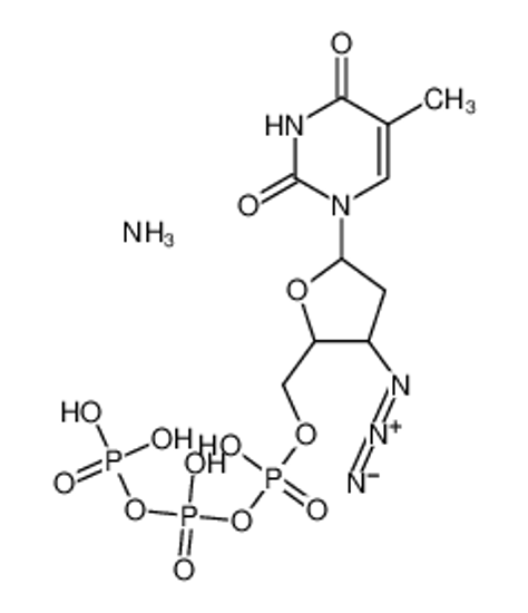 Picture of azane,[[3-azido-5-(5-methyl-2,4-dioxopyrimidin-1-yl)oxolan-2-yl]methoxy-hydroxyphosphoryl] phosphono hydrogen phosphate
