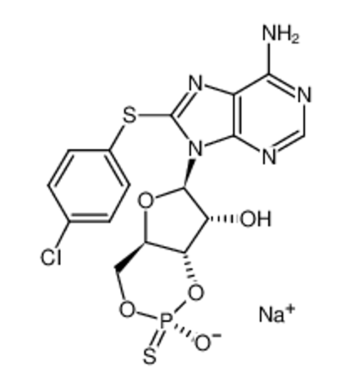 Picture of 8-(4-CHLOROPHENYLTHIO) ADENOSINE-3',5'-CYCLIC MONOPHOSPHOROTHIOATE, SP-ISOMER SODIUM SALT