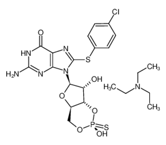 Imagem de sodium,9-[(4aR,6R,7R,7aS)-7-hydroxy-2-oxido-2-sulfanylidene-4a,6,7,7a-tetrahydro-4H-furo[3,2-d][1,3,2]dioxaphosphinin-6-yl]-2-amino-8-(4-chlorophenyl)sulfanyl-3H-purin-6-one
