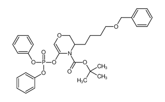 Picture of 2-Methyl-2-propanyl 3-[4-(benzyloxy)butyl]-5-[(diphenoxyphosphory l)oxy]-2,3-dihydro-4H-1,4-oxazine-4-carboxylate