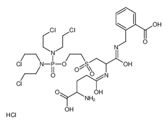 Picture of (2S)-2-amino-5-[[(2R)-3-[2-[bis[bis(2-chloroethyl)amino]phosphoryloxy]ethylsulfonyl]-1-[[(R)-carboxy(phenyl)methyl]amino]-1-oxopropan-2-yl]amino]-5-oxopentanoic acid,hydrochloride