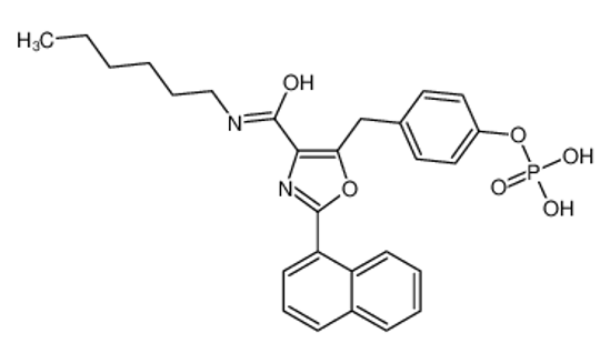 Imagem de 4-{[4-(Hexylcarbamoyl)-2-(1-naphthyl)-1,3-oxazol-5-yl]methyl}phen yl dihydrogen phosphate