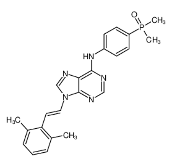 Picture of 9-[(E)-2-(2,6-Dimethylphenyl)vinyl]-N-[4-(dimethylphosphoryl)phen yl]-9H-purin-6-amine