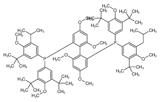 Picture of (3-tert-butyl-5-isobutyl-4-methoxy-phenyl)-[2-[2-[(3-tert-butyl-5 -isopropyl-4-methoxy-phenyl)-(3,5-ditert-butyl-4-methoxy-phenyl)p hosphanyl]-4,6-dimethoxy-phenyl]-3,5-dimethoxy-phenyl]-(3,5-diter t-butyl-4-methoxy-phenyl)phosphane