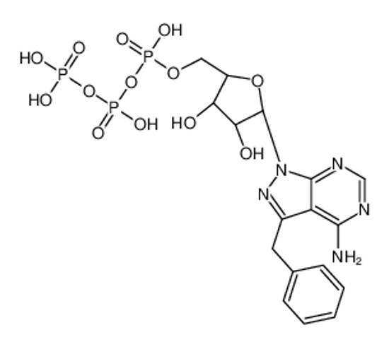 Picture of [[(2R,3S,4R,5R)-5-(4-amino-3-benzylpyrazolo[3,4-d]pyrimidin-1-yl)-3,4-dihydroxyoxolan-2-yl]methoxy-hydroxyphosphoryl] phosphono hydrogen phosphate