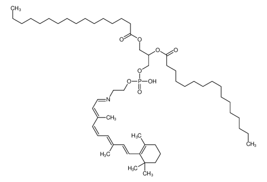 Picture of [3-[2-[[(2E,4E,6E,8E)-3,7-dimethyl-9-(2,6,6-trimethylcyclohexen-1-yl)nona-2,4,6,8-tetraenylidene]amino]ethoxy-hydroxyphosphoryl]oxy-2-hexadecanoyloxypropyl] hexadecanoate