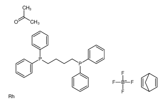 Picture of bicyclo[2.2.1]hepta-2,5-diene,4-diphenylphosphanylbutyl(diphenyl)phosphane,rhodium,tetrafluoroborate