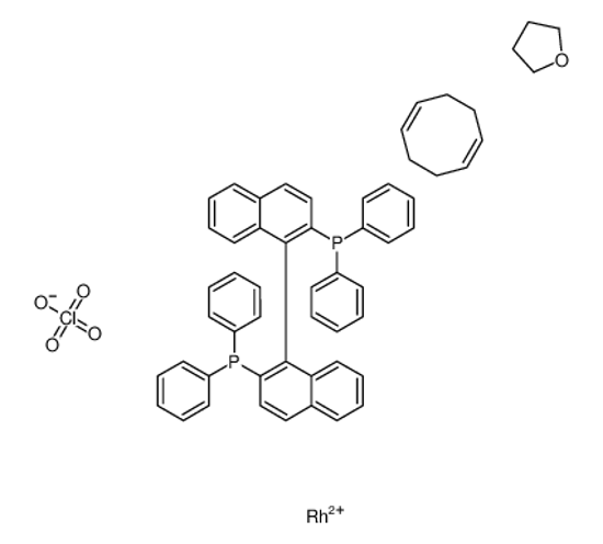 Picture of (1Z,5Z)-cycloocta-1,5-diene, [1-(2-diphenylphosphanyl-1-naphthyl) -2-naphthyl]-diphenyl-phosphane, rhodium(+2) cation, tetrahydrofu ran, perchlorate
