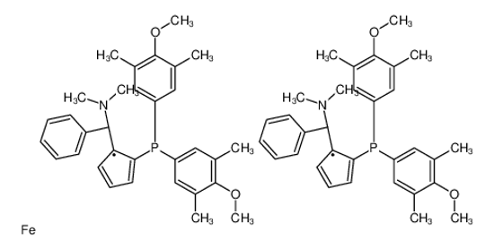 Изображение (1R)-1-[2-bis(4-methoxy-3,5-dimethylphenyl)phosphanylcyclopenta-2,4-dien-1-yl]-N,N-dimethyl-1-phenylmethanamine,iron(2+)